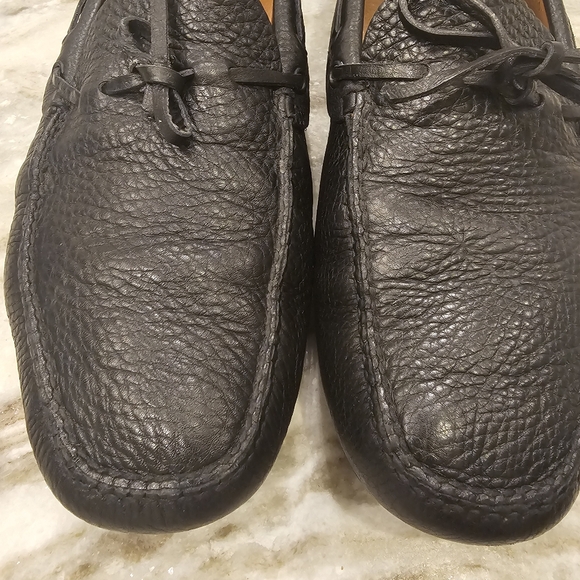 Italian!! The Original Car Shoe Made in Italy Black pebble leather Mens 9.5 - Picture 16 of 16